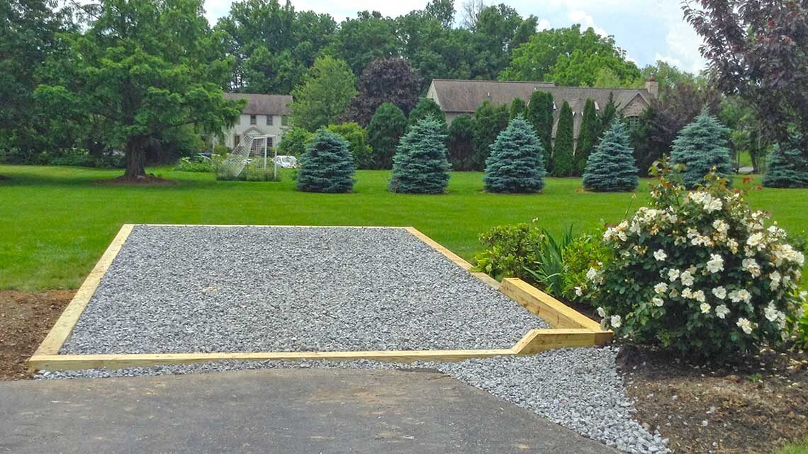Lancaster PA gravel base foundation with rim