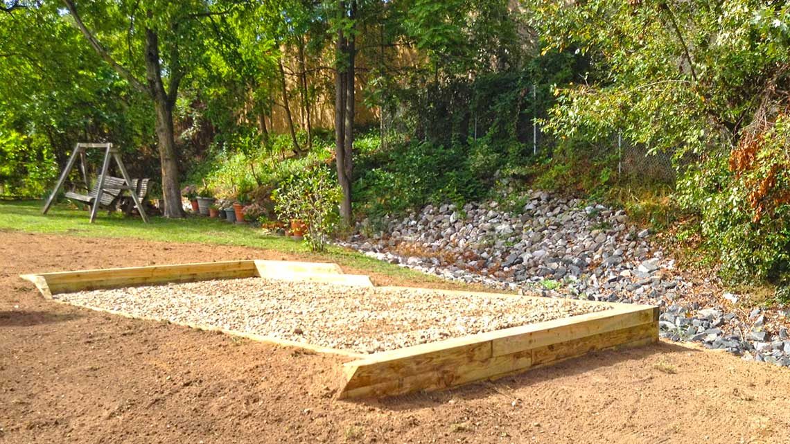 West Chester gravel base foundation with storm water management