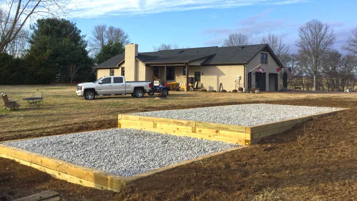Frederick MD terraced gravel base foundation
