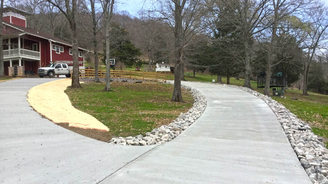 Concrete Driveway Loop Nashville TN – BedRock Siteworks