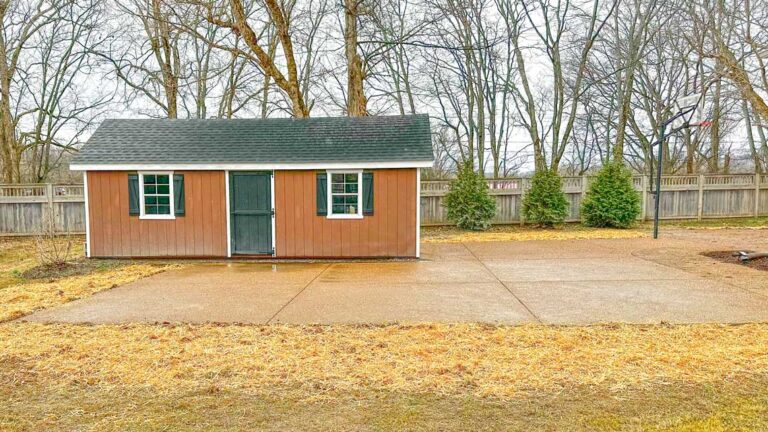 Concrete parking area