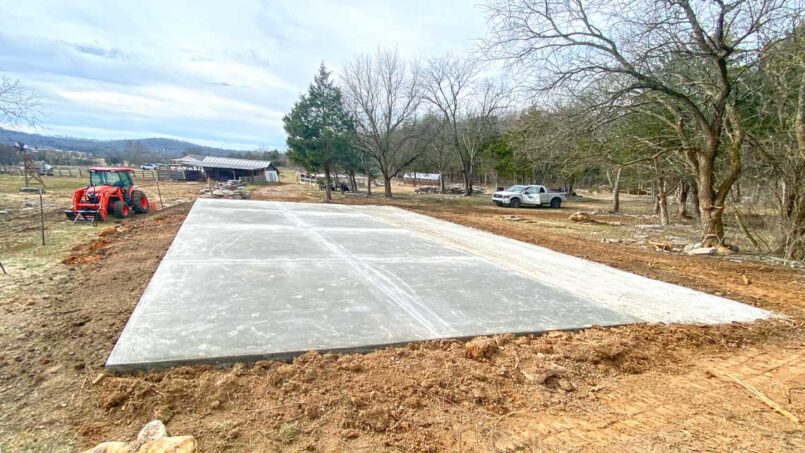 Pole Barn Site Preparation 16 Concrete slab foundation finished