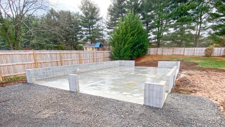 Concrete slab for garage