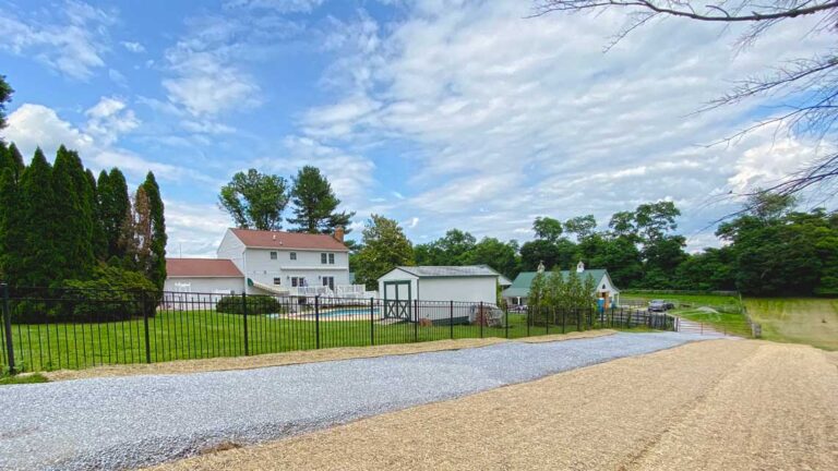 Completed gravel driveway