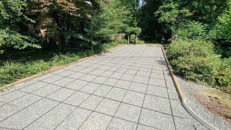 The framework for the concrete driveway