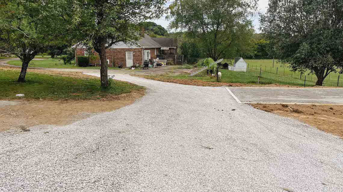 Gravel driveway is finished