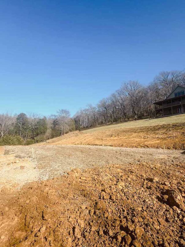 Pole Barn Foundation and Gravel Driveway 4 Stone is added to the foundation