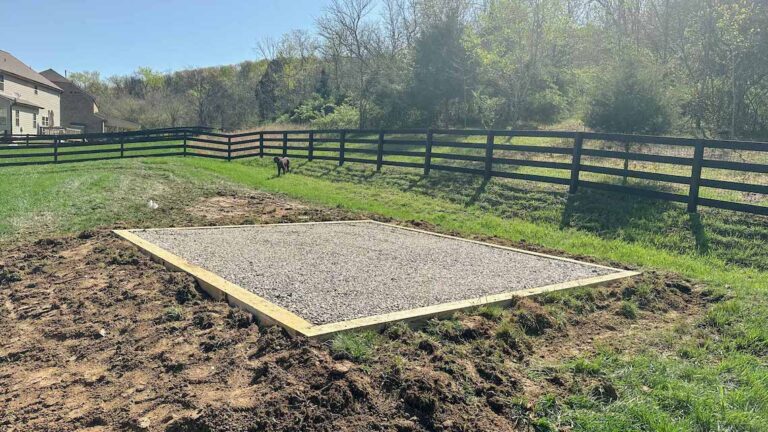 The new shed pad is complete