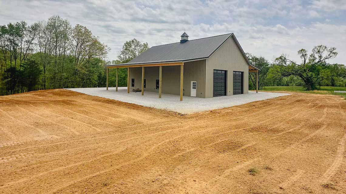 Some projects take a little extra time—and this one was worth it. We built a durable foundation for the pole barn and returned to put the finishing touches on the site once the structure was up. Some projects take a little extra time