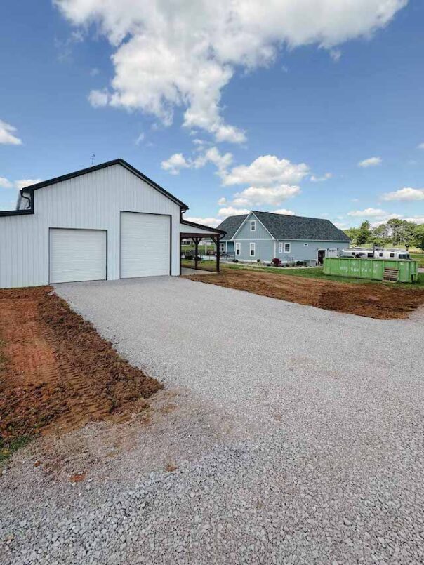 Pole Barn Site Preparation 11 The new stone driveway