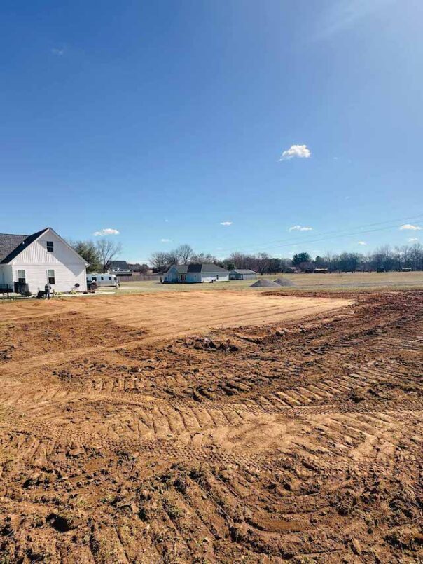 Pole Barn Foundation and Stone Driveway 3 With the foundation finished