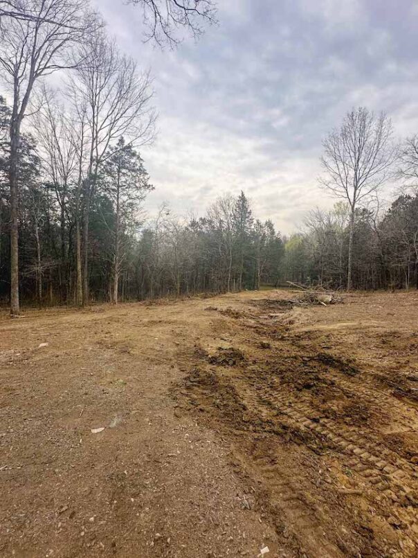 Site Excavation for Pole Barn Garage 1 The wood site was densely