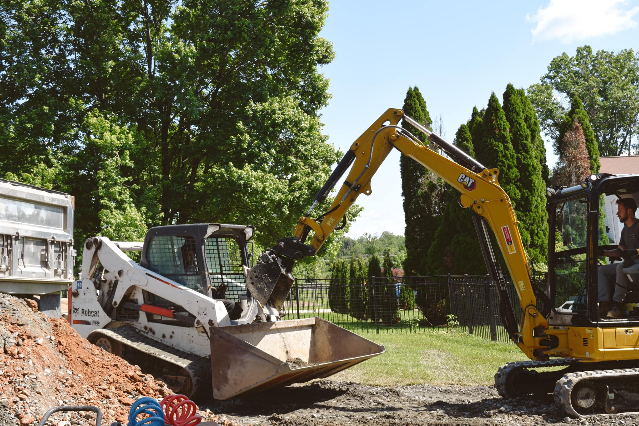 BedRock Team Excavating site, Excavator and Skid steer