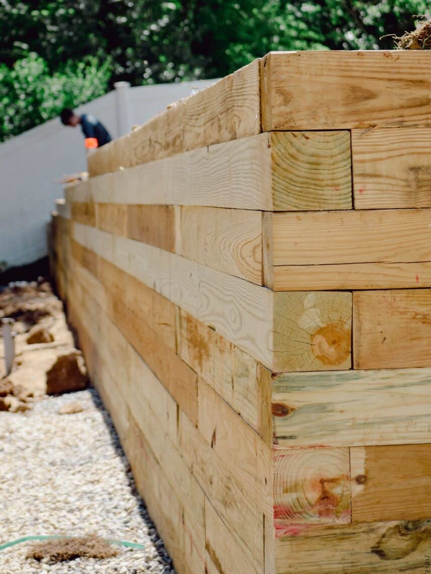 Timber Retaining Wall, Wood Texture and Grain, Pressure Treating Timber