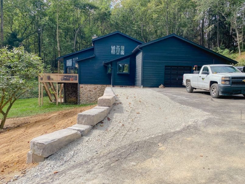 With the retaining wall complete