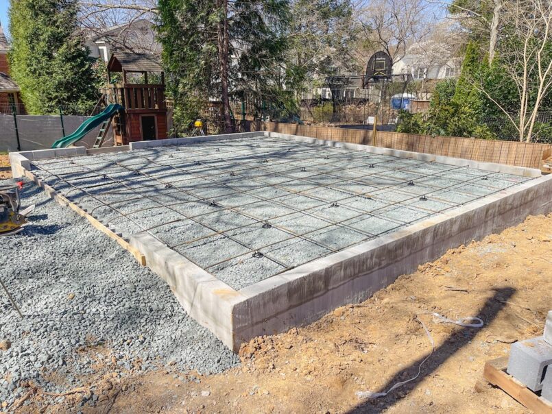 The concrete foundation is almost finished