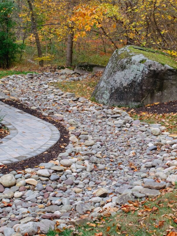 The finished dry creek bed