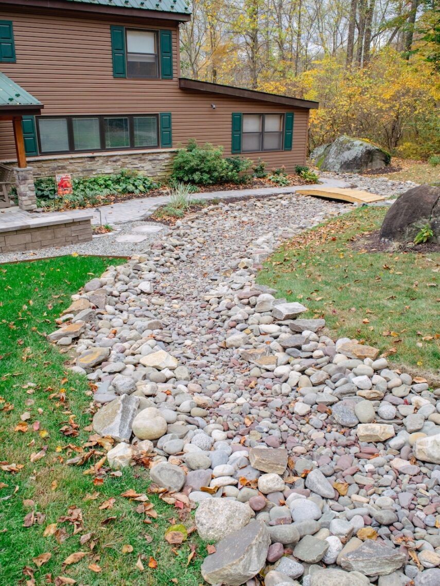 The dry creek bed is complete