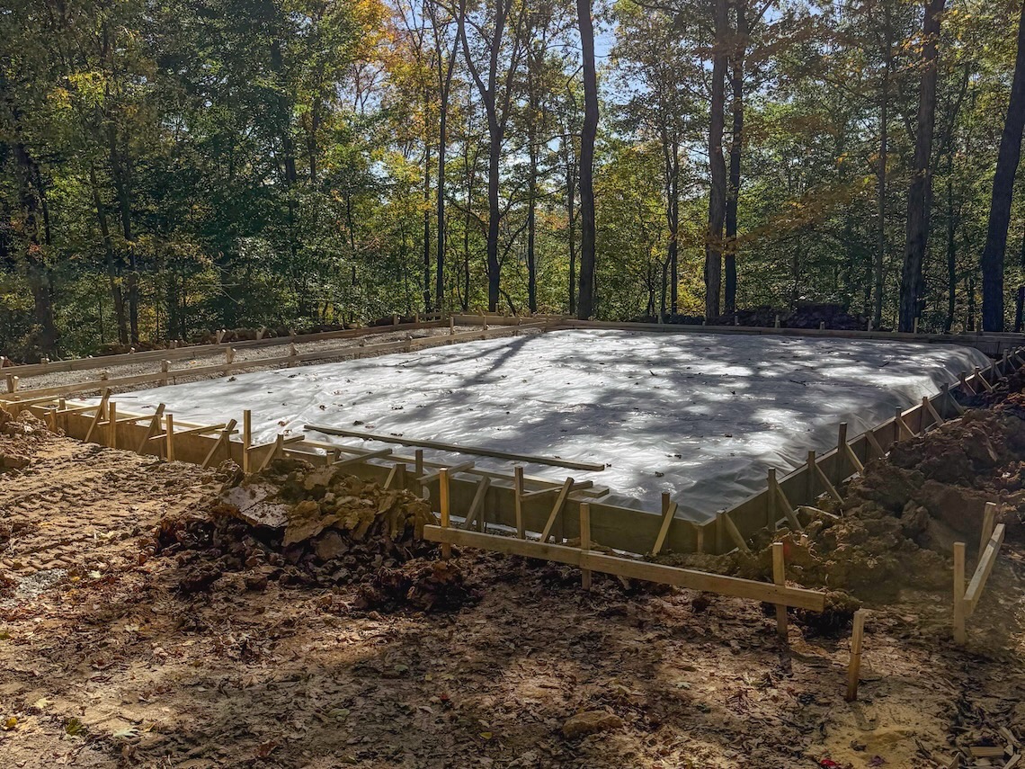 The framing for the concrete base