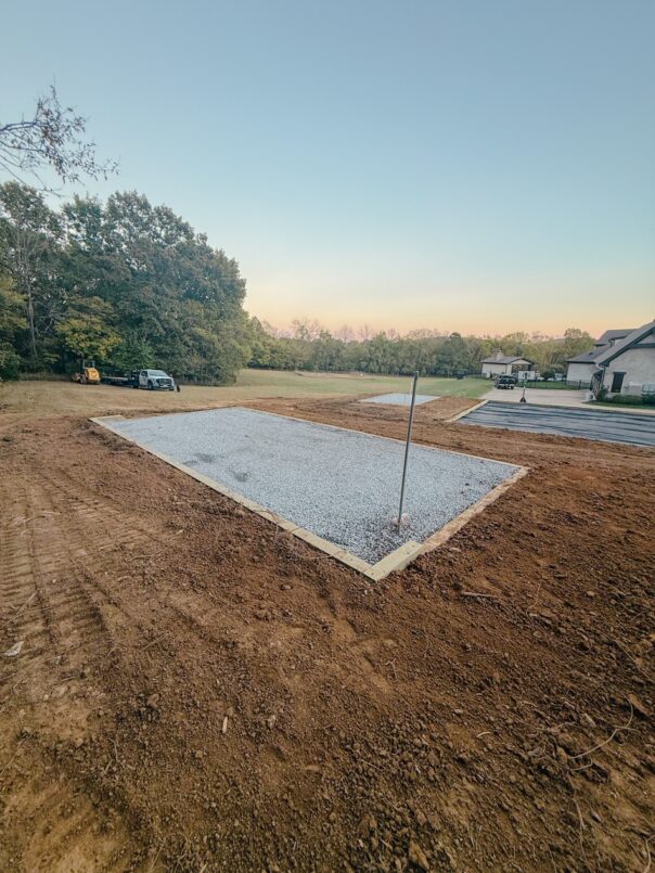 This 15' × 31' gravel pad 