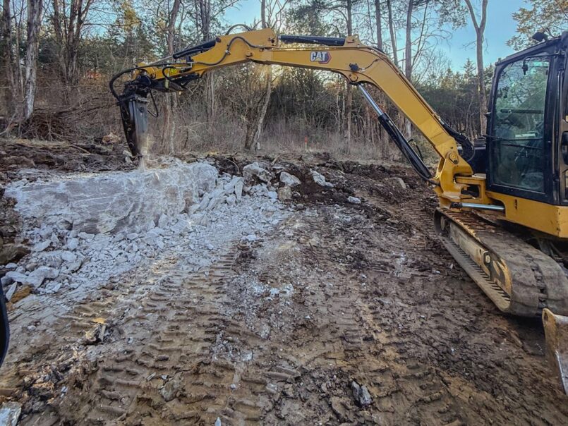 The demolition process begins