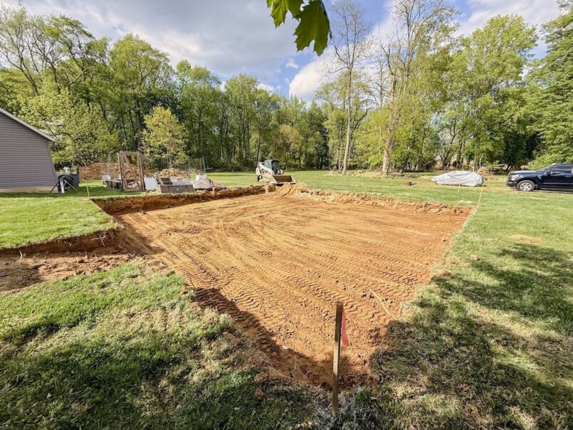 The foundation area is