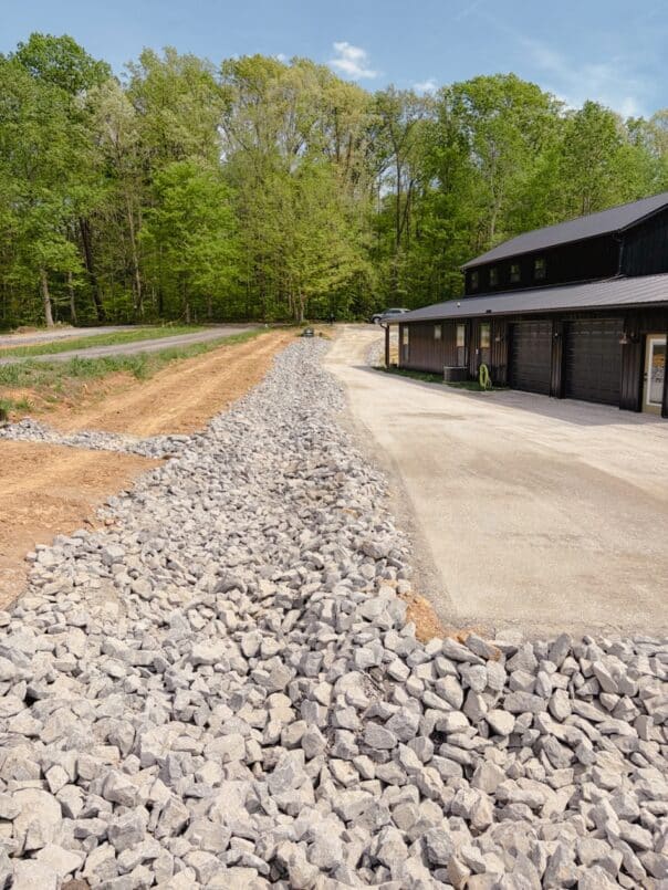 The dry creek bed is complete