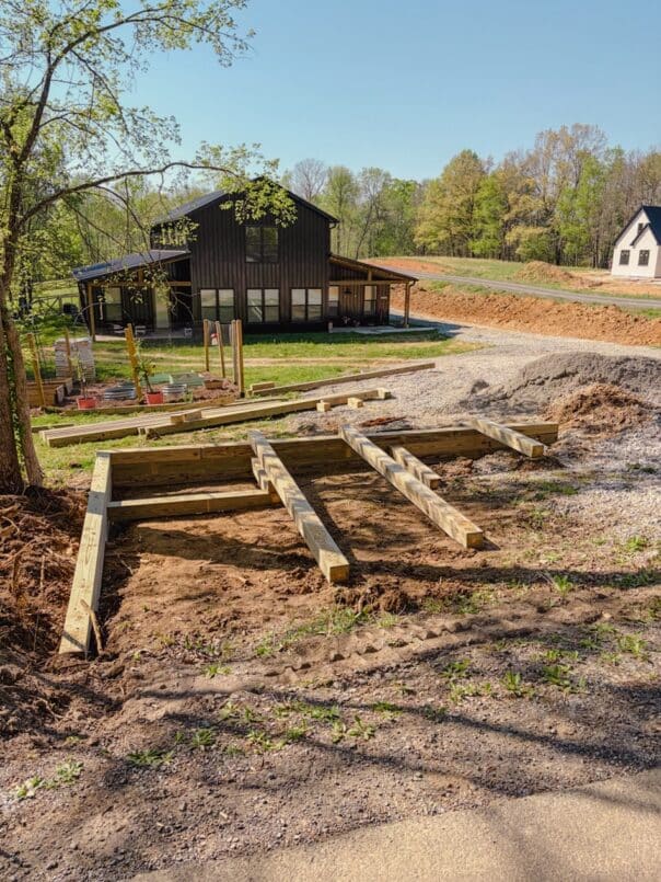 Construction of a timber retaining wall