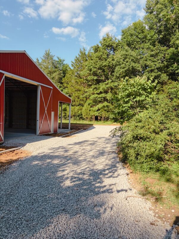 After construction of the pole barn