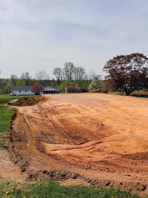 The grading for the level site