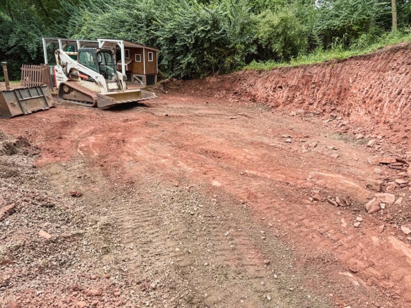 The area is excavated