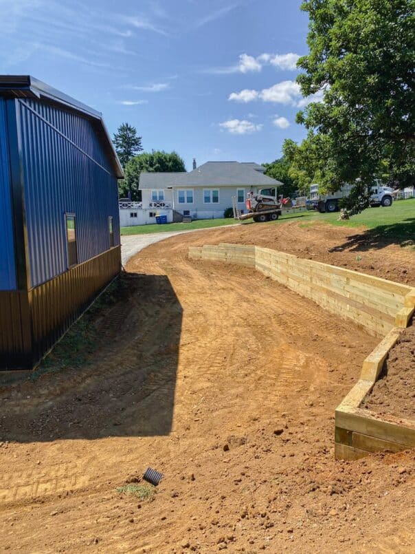 The completed retaining wall